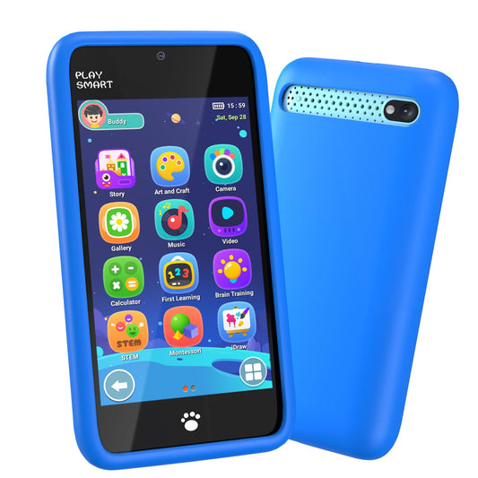 MOMILLA KDPS-1 front view with kid-friendly screen for learning and play.