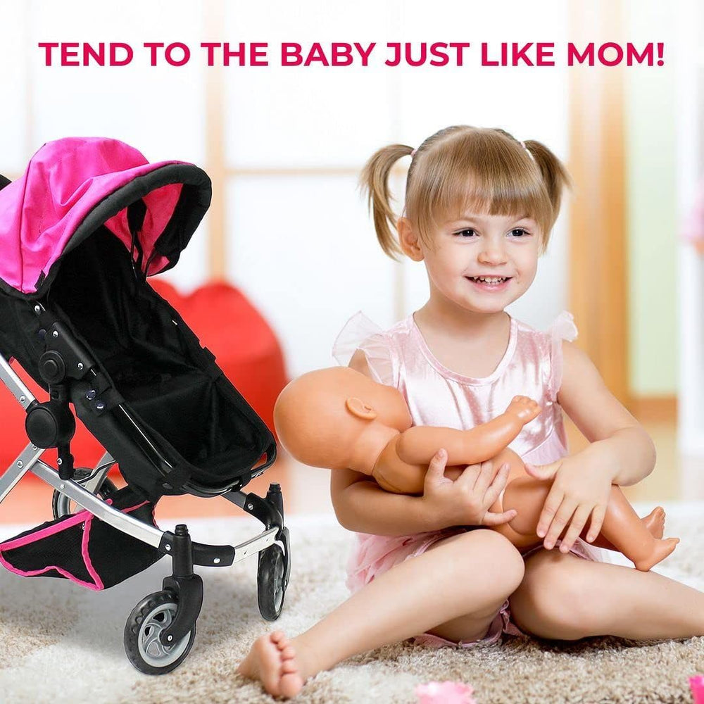 Mommy & Me Babyboo doll pram carriage bag included for on-the-go storage.