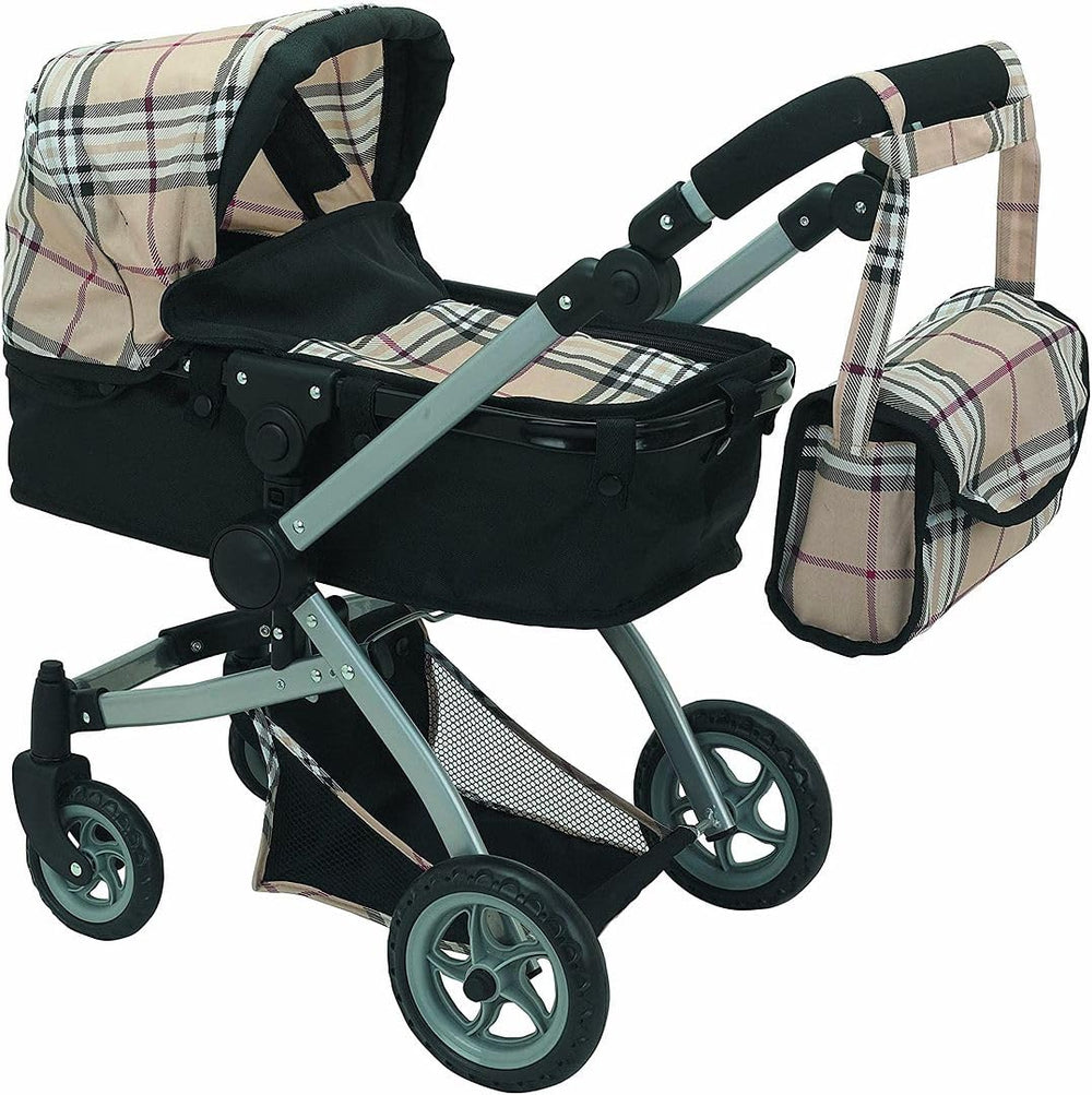 Mommy & Me Babyboo Doll Pram foldable basket for realistic pretend play on the go.