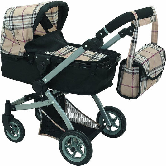 Mommy & Me Babyboo Doll Pram foldable basket for realistic pretend play on the go.