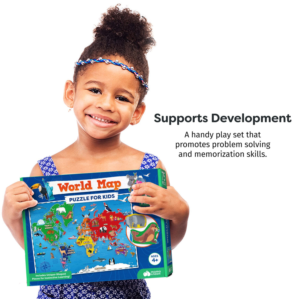 Momo & Nashi globe atlas style puzzle for geography exploration