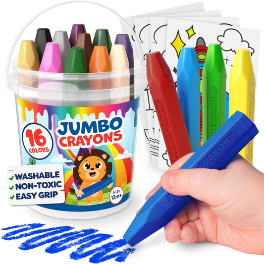 Momo & Nashi jumbo crayons for toddlers with easy grip perfect for small hands