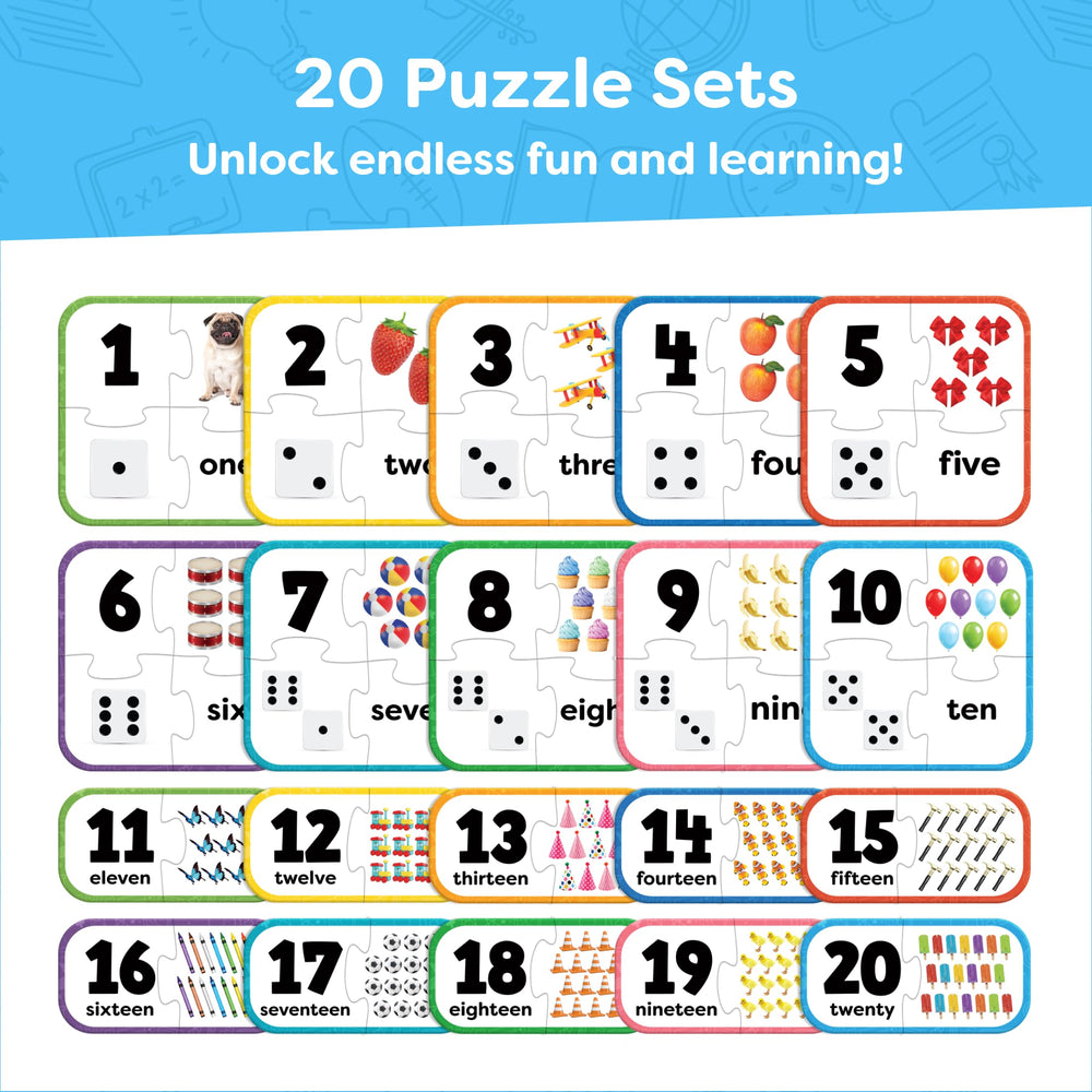 Momo and Nashi interlocking pieces enable hands-on number matching practice.