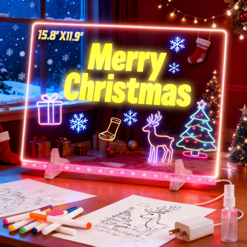 Momozzle LED drawing board 20-inch with stand ideal for family drawing sessions.