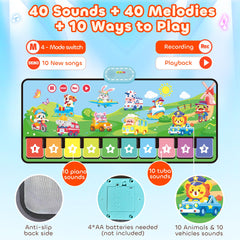 Spacious MOMUSE mat area supports hopping, stepping, and dancing.