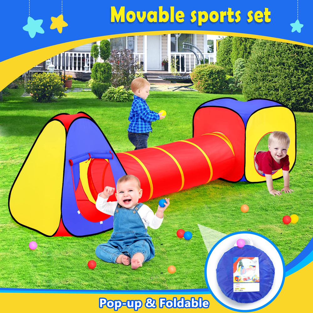 Moncoland colorful tent boosts visual appeal and invites creative games.