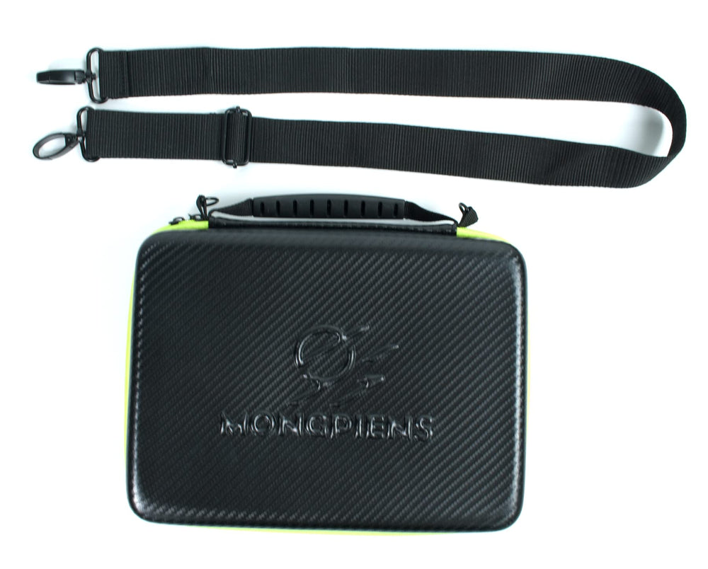 Shoulder strap and handle offer versatile, comfortable carrying options.