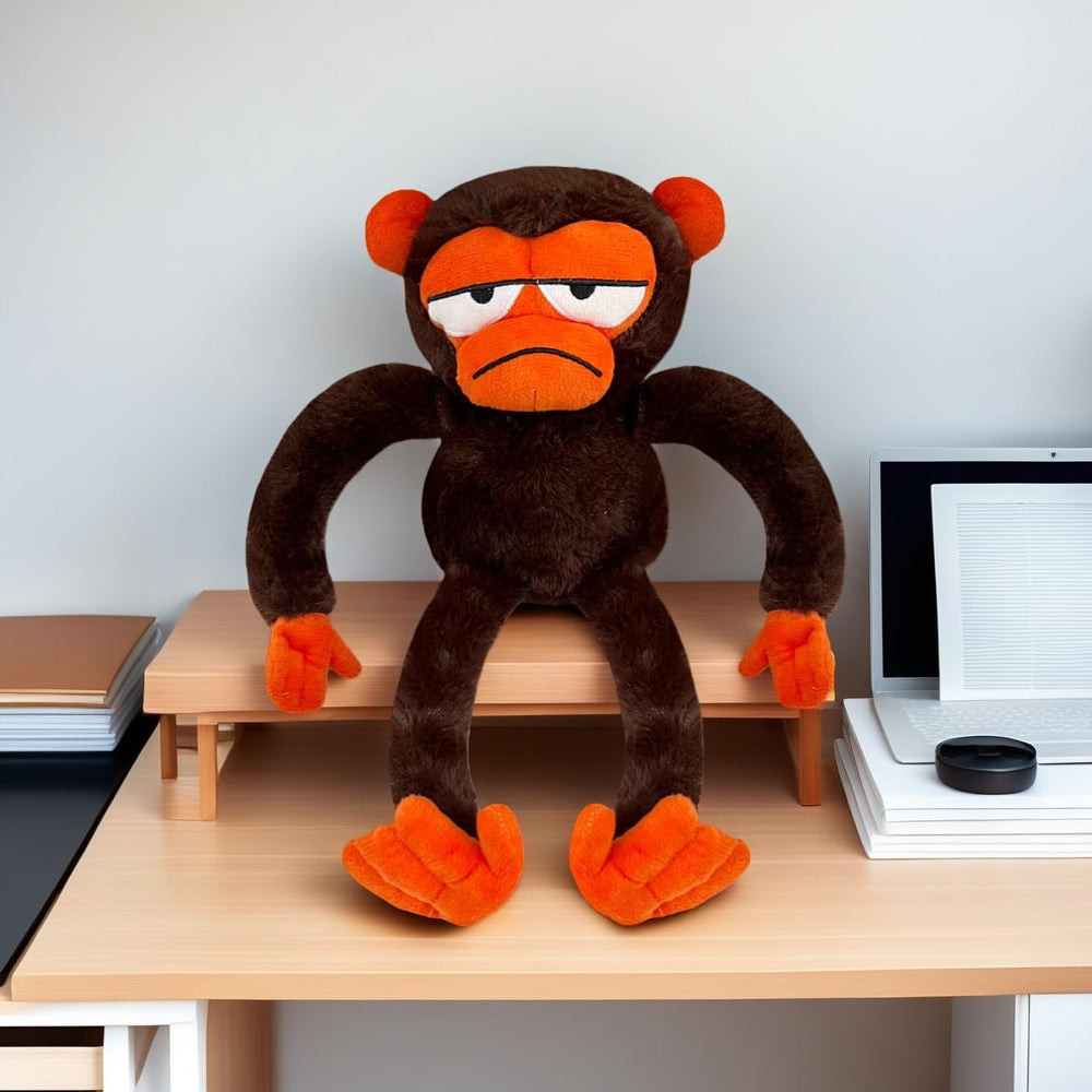 Monkey plush 12 inch hugging position, perfect for comforting hugs