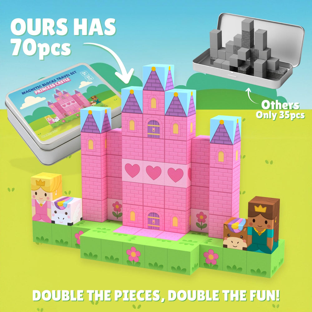 MonkeyTots travel kit spread—70-piece set for offline, imaginative play.