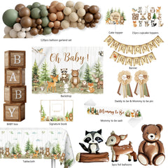 Monnberry woodland baby shower boxes add cohesive table decor