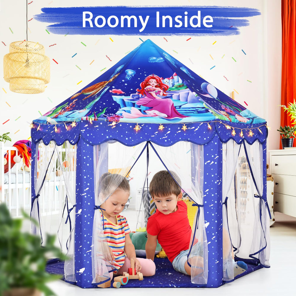 Monobeach Mermaid Princess Tent star lights glow for magical evenings