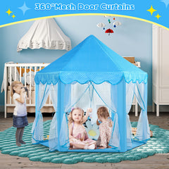 Monobeach Princess Castle Play Tent used indoors and outdoors in diverse spaces.