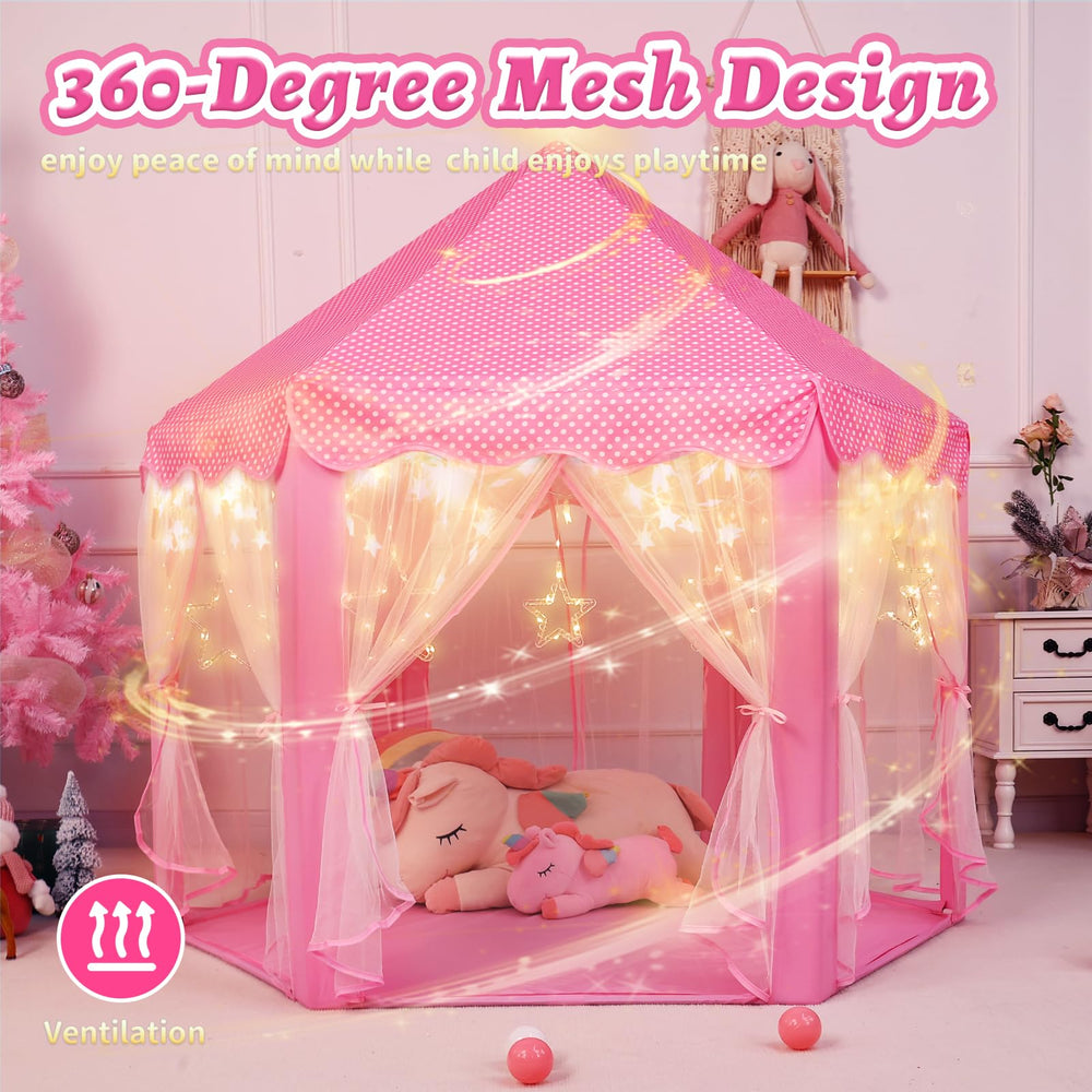 Monobeach Princess Castle Play Tent shown for indoor and outdoor use.