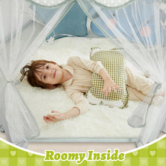 Monobeach Princess Tent easy-clean polyester keeps cleanup simple after play.