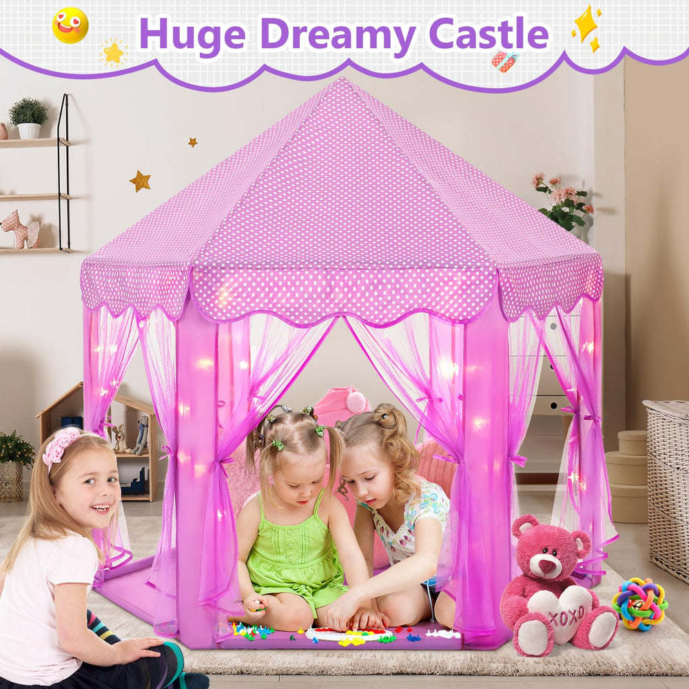 Monobeach Princess Tent star lights provide cozy ambient glow for reading.