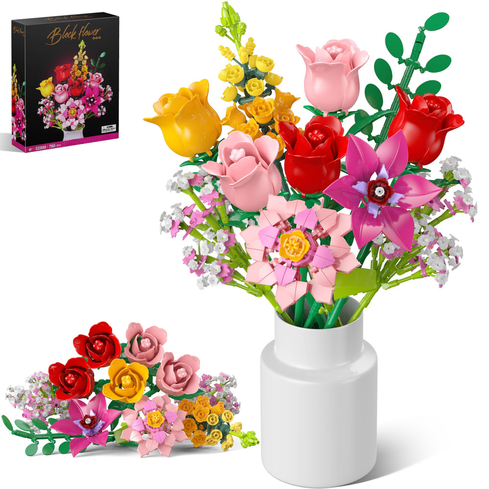MONOFUN Flower Bouquet red roses assembly boosts home decor with lifelike detail.