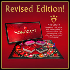 MONOGAMY task cards close-up showing playful challenges.
