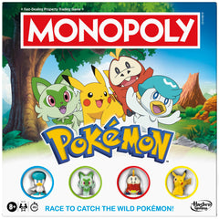 Monopoly Pokémon Edition board game cover, ideal for family game nights.