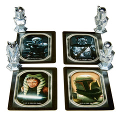 Monopoly Star Wars Mandalorian Edition Battle tokens set on the board