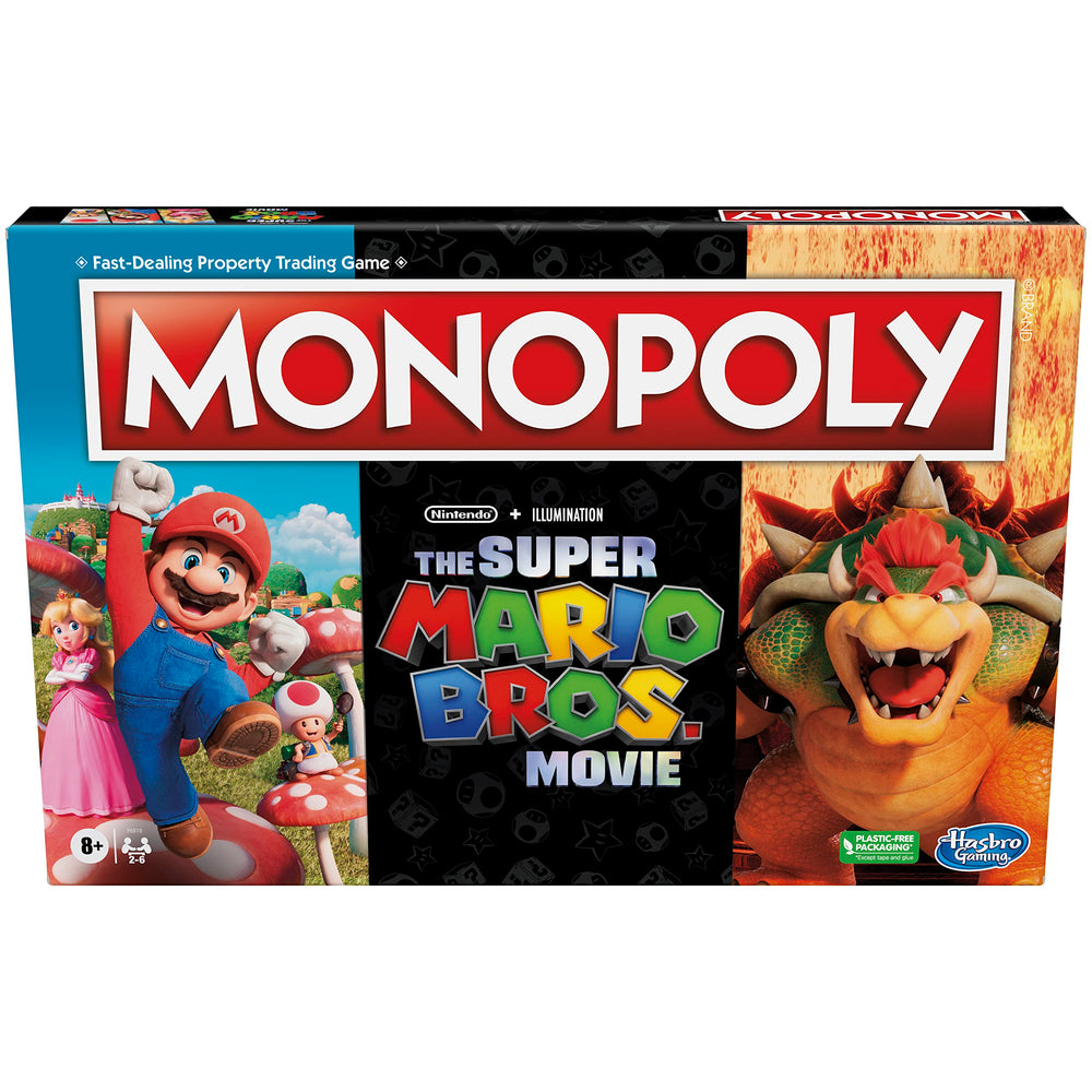 Monopoly The Super Mario Bros. Movie Edition cover art inviting family game night