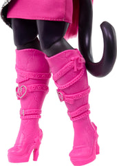Monster High Catty Noir doll—microphone and sheet music for stage pretend-play
