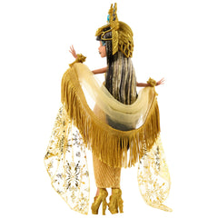 Monster High Howliday Cleo De Nile gleaming headdress crowns the look.