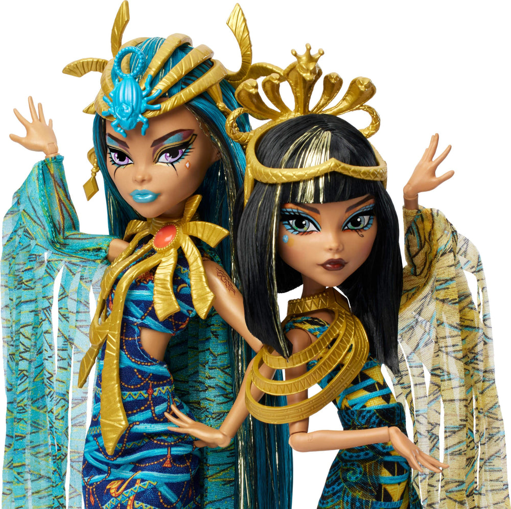 Monster High Nefera De Nile with scarab headdress showcases luxe couture for display