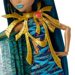 Cleo and Nefera wrap-print dresses with fringe sleeves for dramatic play