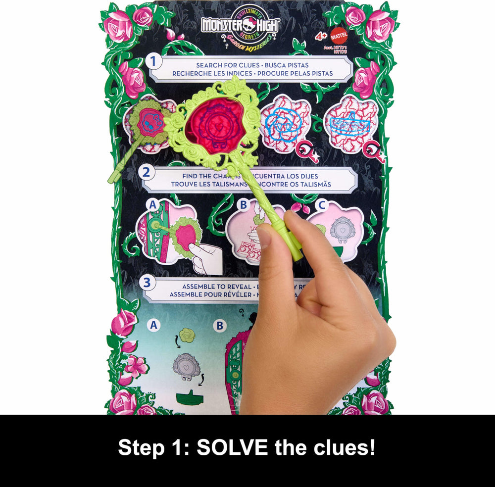 Monster High Skulltimate Secrets magnifying glass map sparks detective play.