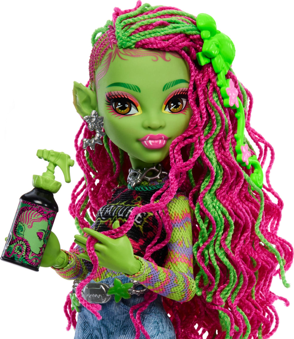 Backpack accessory on Venus McFlytrap enhances pretend-school fun.