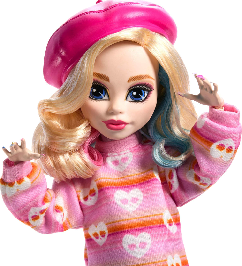 Monster High Enid Sinclair doll furry backpack accessory for play.
