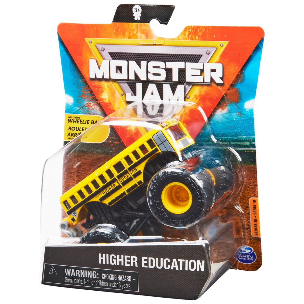 Monster Jam 1:64 scale truck showing official BKT tires and graphics.