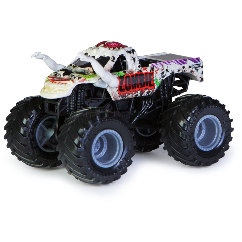 Monster Jam 1:64 diecast truck side view with official BKT tires