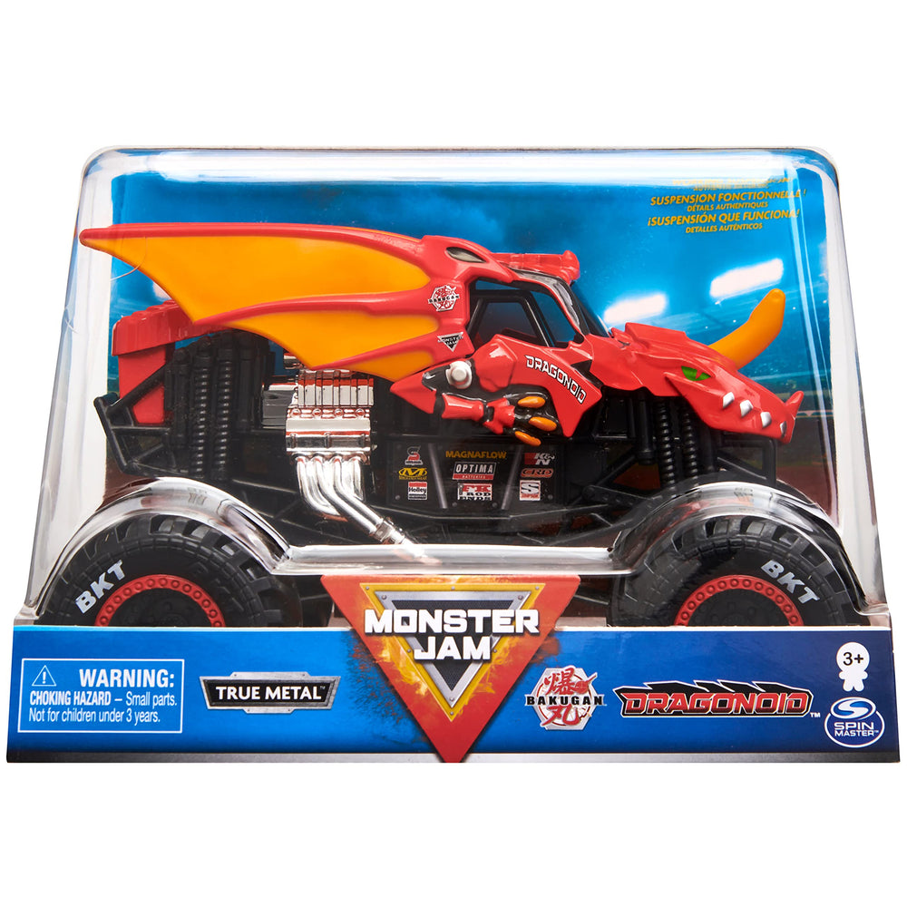 Bakugan Dragonoid Monster Truck front view highlights authentic graphics for display-ready collection
