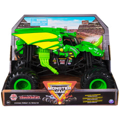 Monster Jam Bakugan Dragonoid Green 1-24 scale truck with chrome rims for play and display