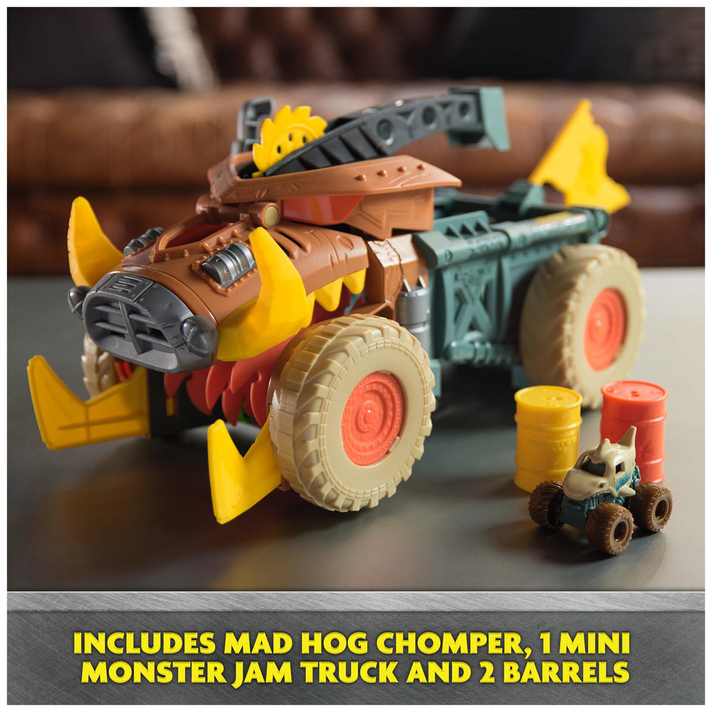 Two barrels for interactive chomp targets and organization.