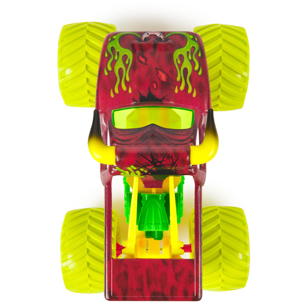 Monster Jam rubber BKT tires provide strong traction for jumping and controlled movement.