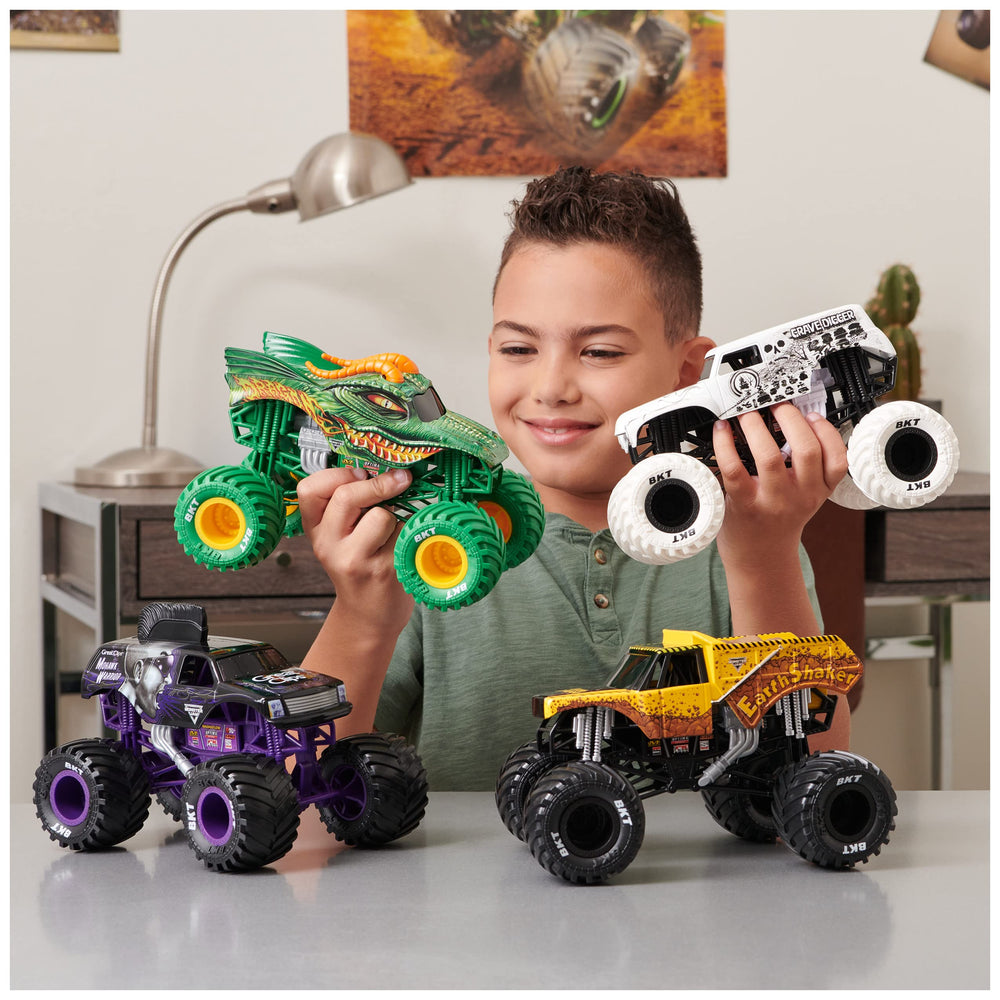 Blue Thunder kids playtime setup with multiple trucks for events