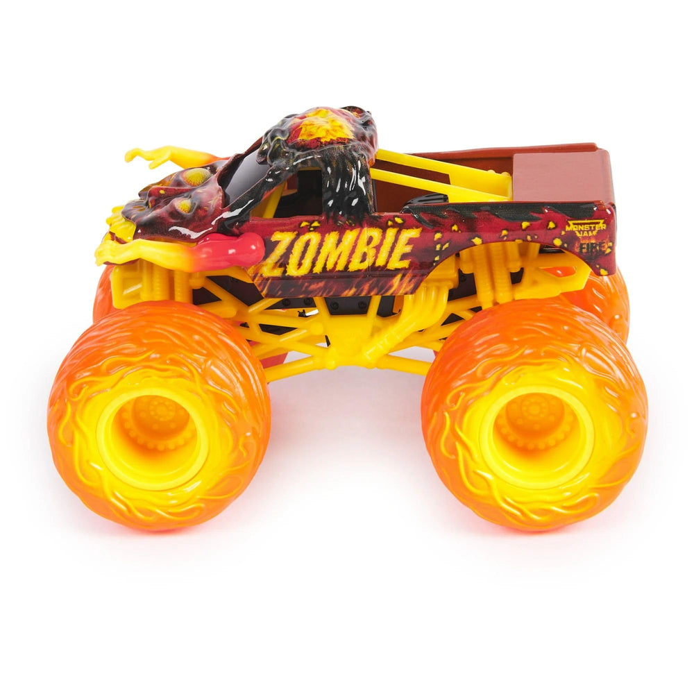 Monster Jam Fire and Ice 1:64 trucks feature official BKT tires for authentic look