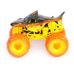 Monster Jam packaging artwork shows branding and collectible display value.