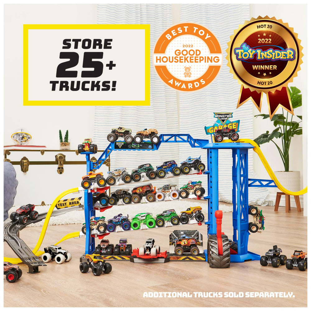 Monster Jam Garage stunt ramps enable dramatic racing and tricks