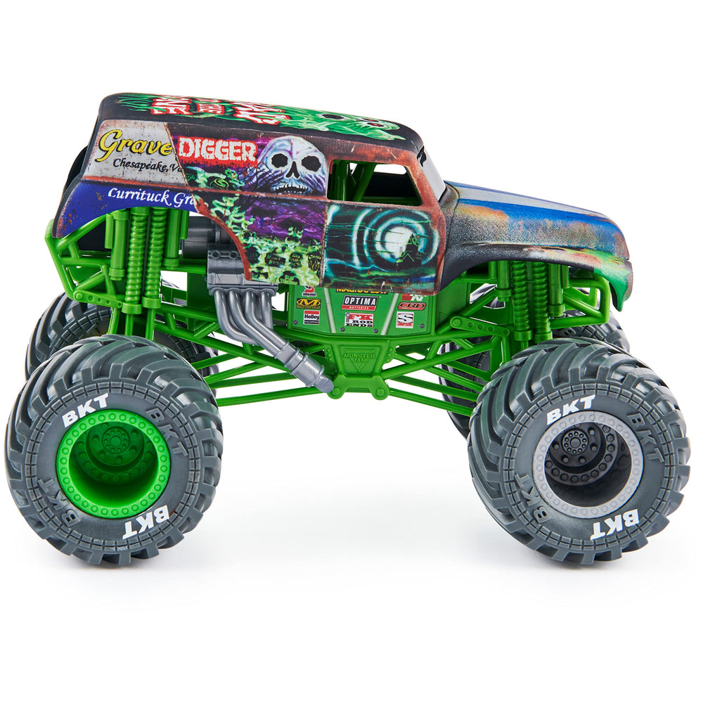 Monster Jam Grave Digger 1:24 scale truck graphics detail for collectible display