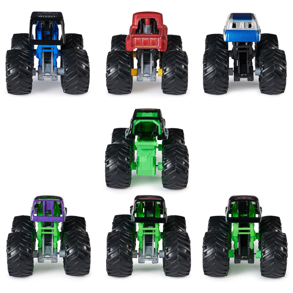 Includes eight trucks plus ramp and crushed car for play sets