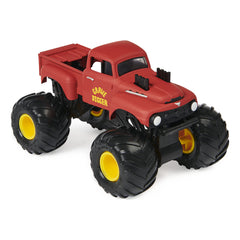 Grave Digger die-cast detailing and chassis realism enhances kid-friendly action play