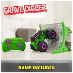Monster Jam Grave Digger RC truck with ramp for epic stunts