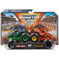 Monster Jam Grave Digger vs El Toro Loco 1:64 pack ready for action-packed play.
