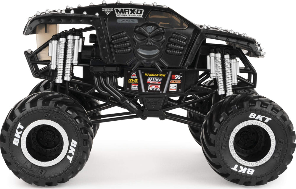 Monster Jam Max-D 1:24 scale die-cast truck with official BKT tires for authentic traction