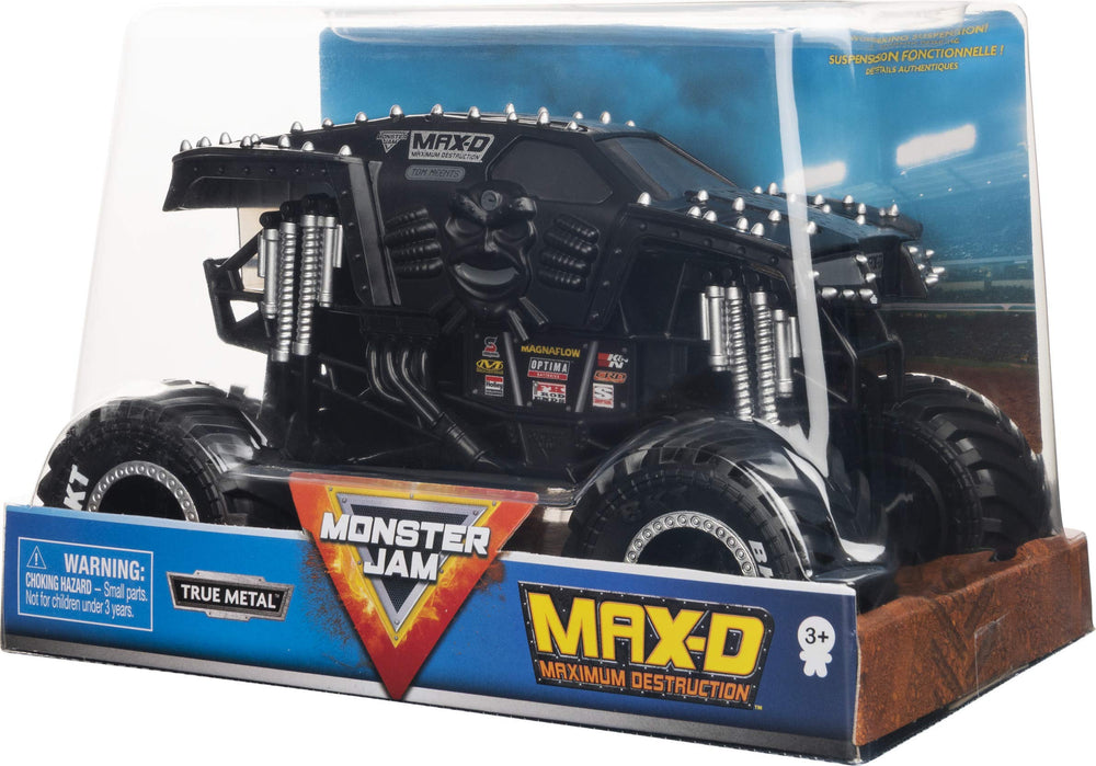 Monster Jam Max-D 1:24 scale die-cast truck suspension action for dramatic play