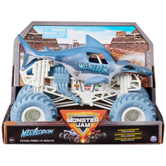 Monster Jam Megalodon 1:24 front view reveals authentic graphics for collectors