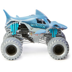 Monster Jam Megalodon 1:24 suspension cushions jumps during play.